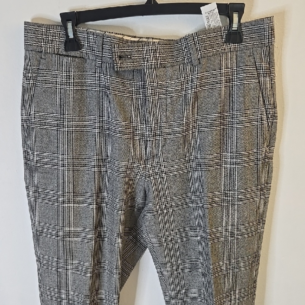 Zara Men's Gray Plaid Dress Trousers